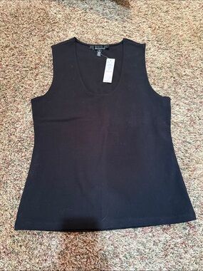White House Black Market Black Scoop Neck Shell